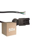 Mehrfachpackung 50x Noxion GST - Kompatibel Versorgungskabel Schwarz - Männlich + Offene Enden - 0,3m - 3 pole 0,75mm2